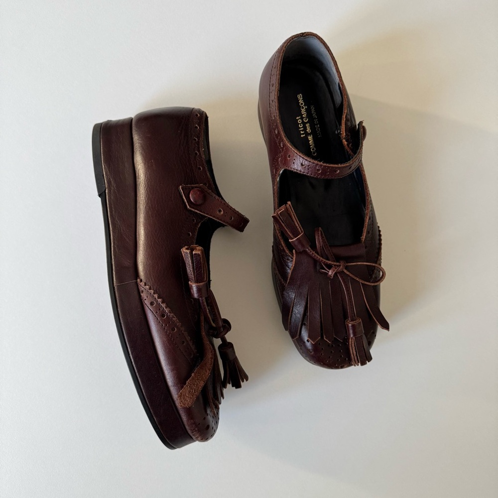 Tricot Comme des Garçons Brown Tassel Mary Jane Loafers - Picture 4 of 13